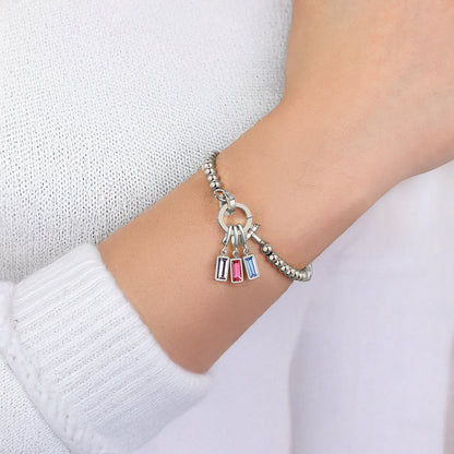 Bracciale di Perle con Ciondolo Pietra di Nascita