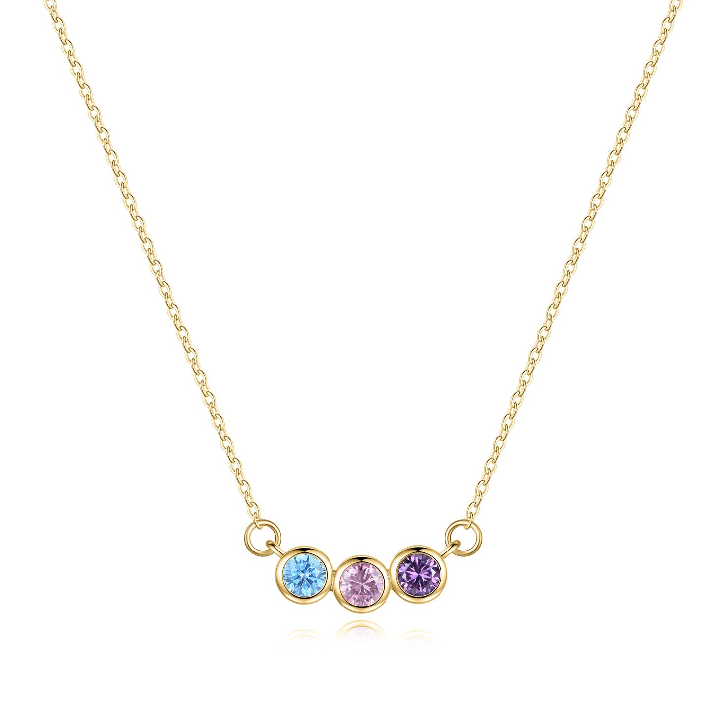 Collana Delicata con Pietre di Nascita della Famiglia