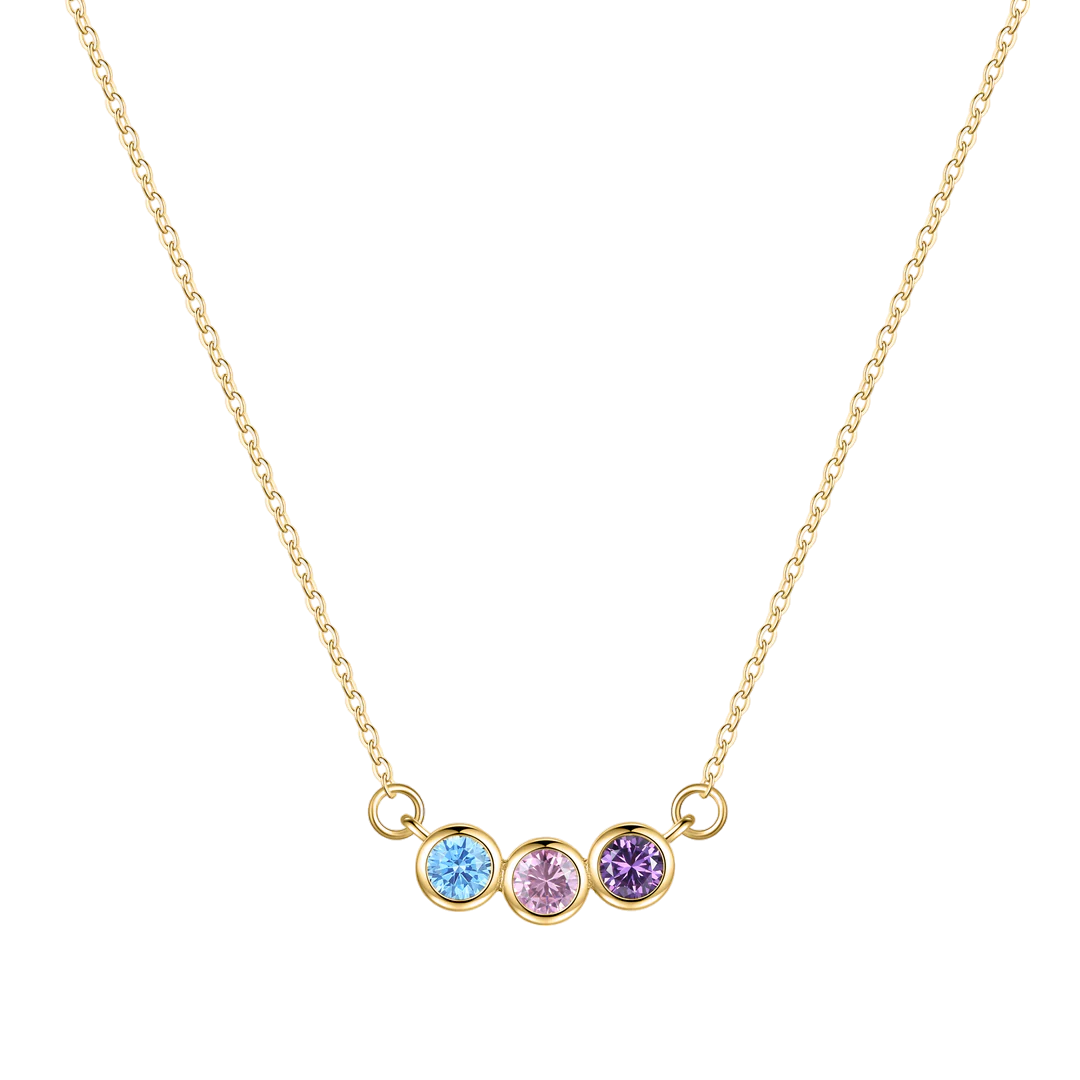 Collana Delicata con Pietre di Nascita della Famiglia