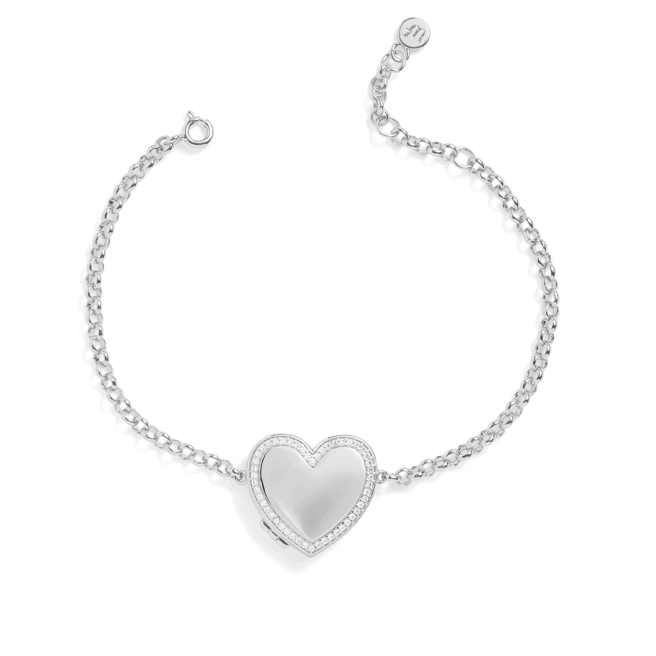 Braccialetto con medaglione a cuore personalizzato