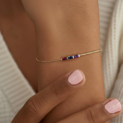 Bracciale Arcobaleno con Pietra di Nascita