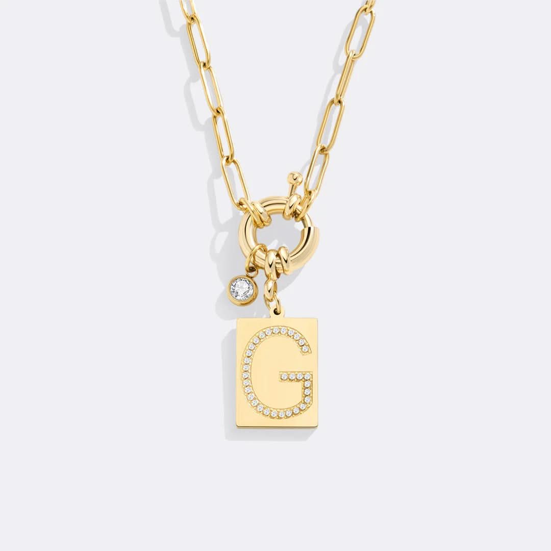 Collana con ciondolo iniziale e catena a graffetta