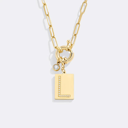 Collana con ciondolo iniziale e catena a graffetta