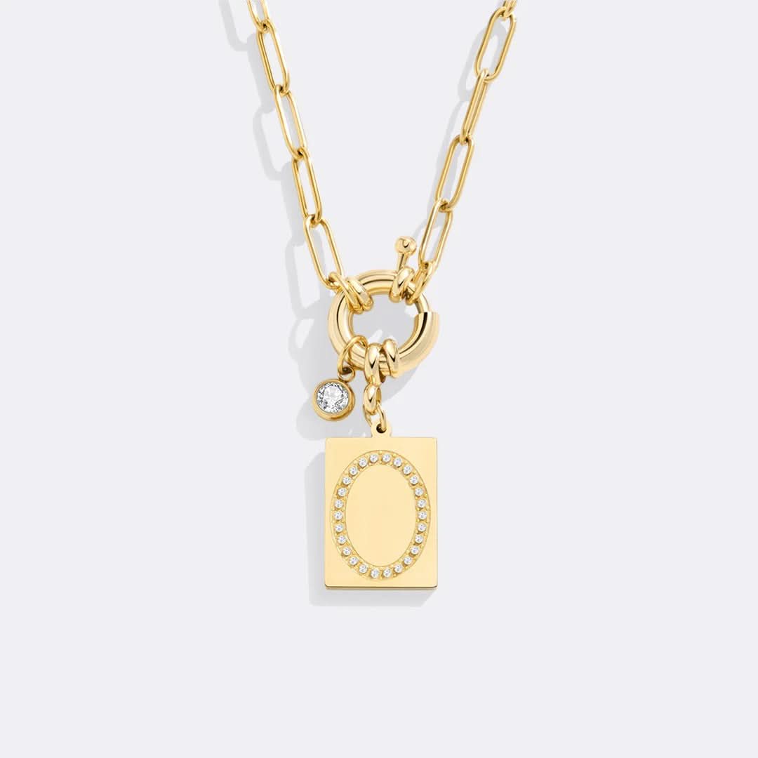 Collana con ciondolo iniziale e catena a graffetta