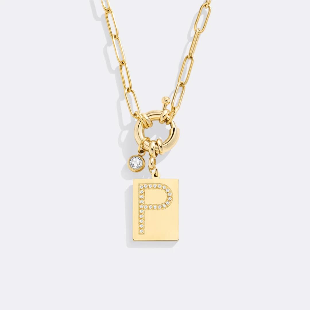 Collana con ciondolo iniziale e catena a graffetta