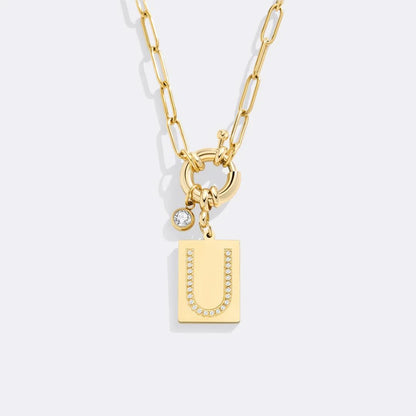 Collana con ciondolo iniziale e catena a graffetta