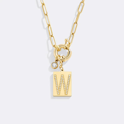 Collana con ciondolo iniziale e catena a graffetta