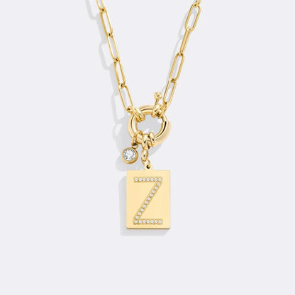 Collana con ciondolo iniziale e catena a graffetta