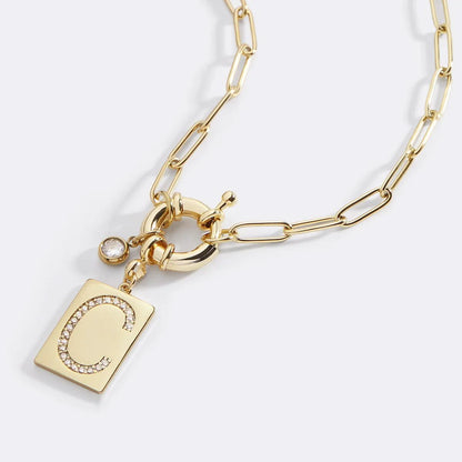 Collana con ciondolo iniziale e catena a graffetta