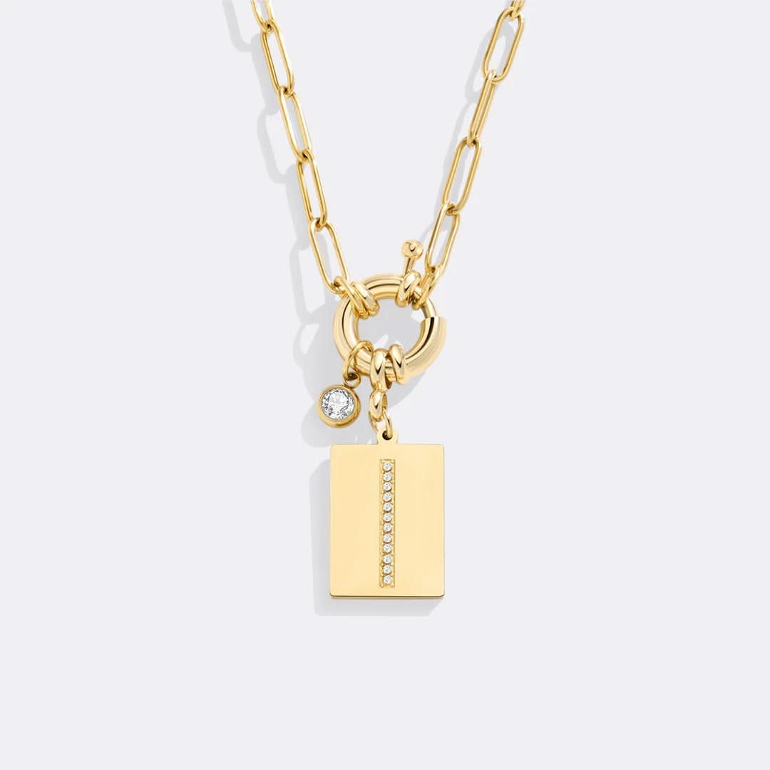 Collana con ciondolo iniziale e catena a graffetta