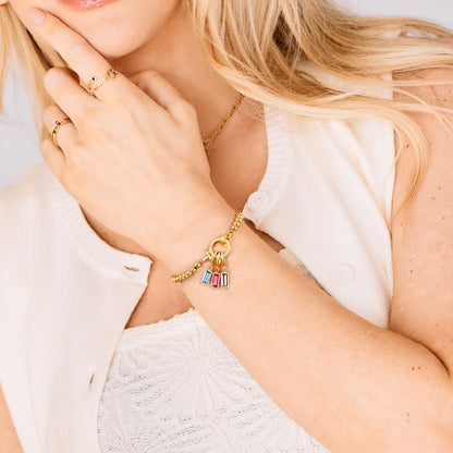 Bracciale di Perle con Ciondolo Pietra di Nascita
