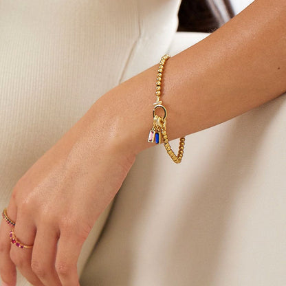 Bracciale di Perle con Ciondolo Pietra di Nascita