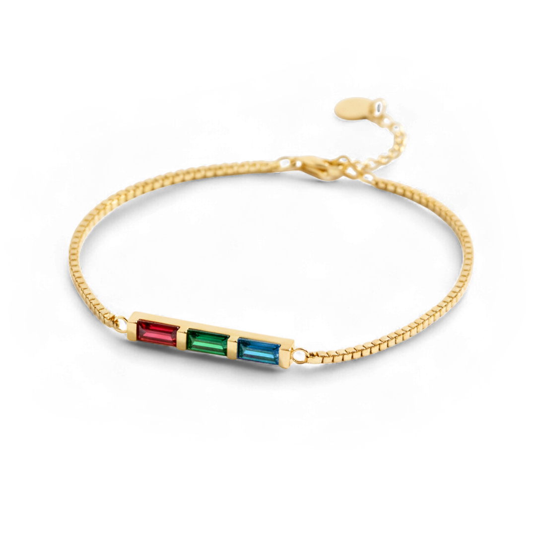 Bracciale Arcobaleno con Pietra di Nascita