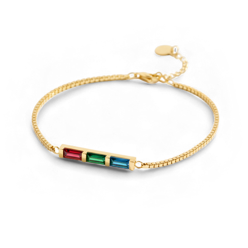 Bracciale Arcobaleno con Pietra di Nascita