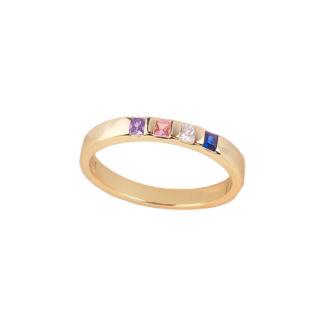 Anello con pietra portafortuna taglio principessa