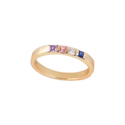 Anello con pietra portafortuna taglio principessa
