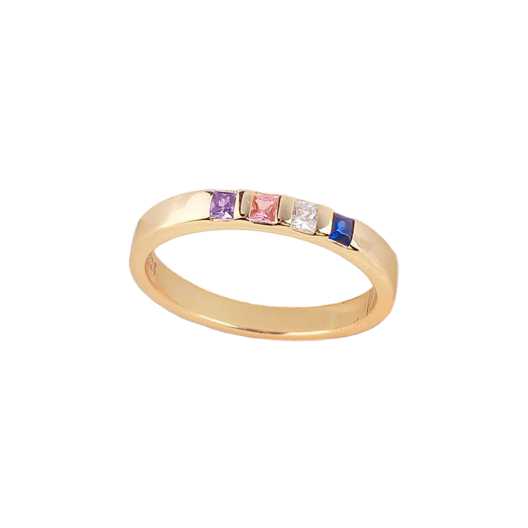 Anello con pietra portafortuna taglio principessa
