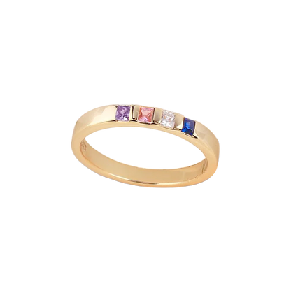 Anello con pietra portafortuna taglio principessa