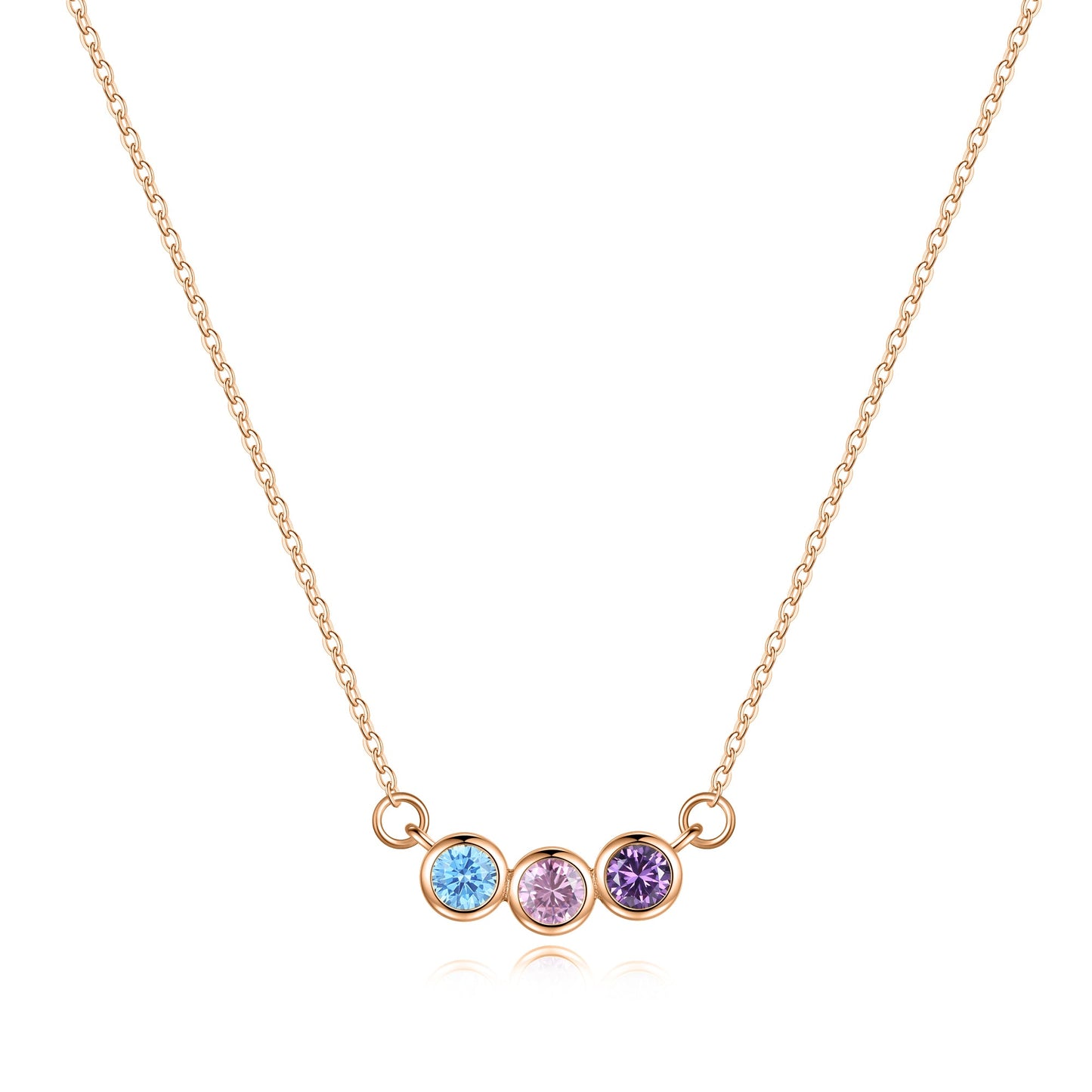 Collana Delicata con Pietre di Nascita della Famiglia