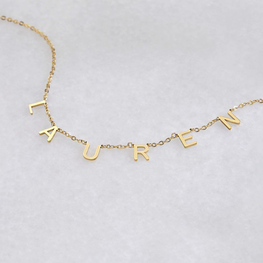 Collana con nome e lettera personalizzata
